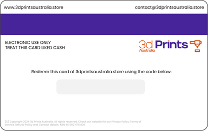 3d Prints Australia Gift Card